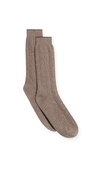 Calze Lavorazione A Trecce In Raffinato Blend Lana E Cashmere