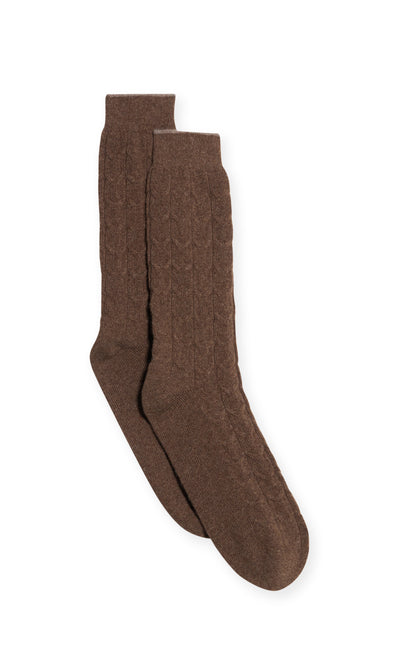 Cable-Knit Socks In Refined Wool And Cashmere Blend