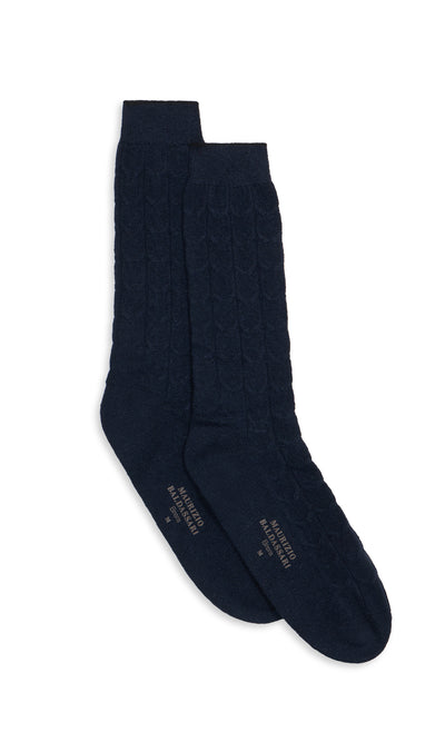 Calze Lavorazione A Trecce In Raffinato Blend Lana E Cashmere