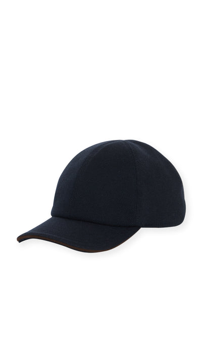 Baseball Cap In Knitted Piqué Virgin Wool 