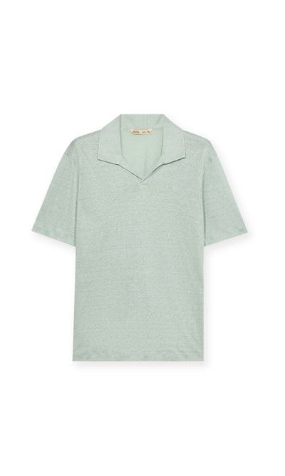 Polo Senza Bottoni In Lino E Cotone