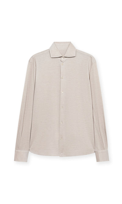 Camicia In Piquet Di Seta E Cotone