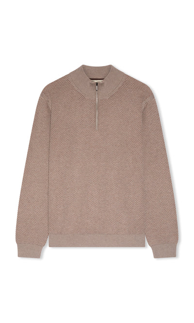 Maglione Con Zip In Lana Extra Fine Lavorazione Tubolare