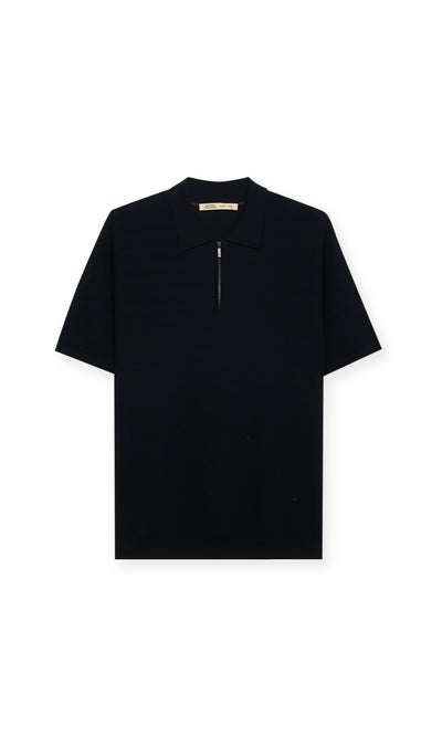 Polo Zip In Seta e Cotone