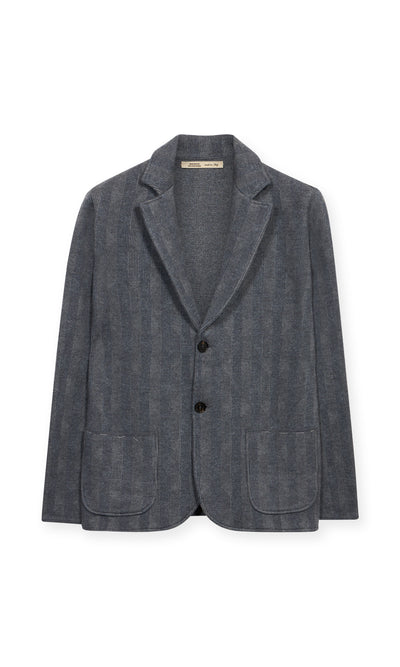 Swacket Con Lavorazione Geometrica Tono Su Tono In Miscela Di Lana, Cotone, Cashmere E Seta