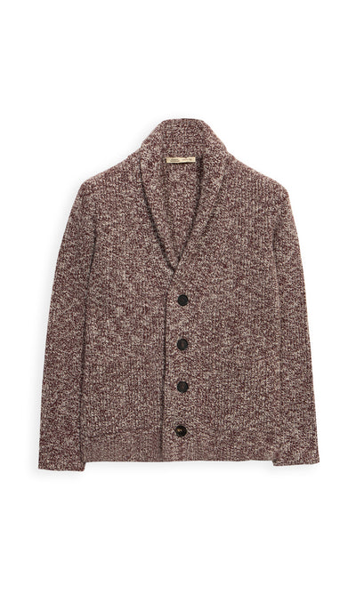 Pure Virgin Wool Mouliné Knit Cardigan 