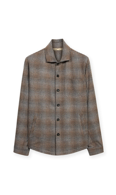 Overshirt Pinacoteca In Pura Lana Vergine Motivo Pied-De-Poule
